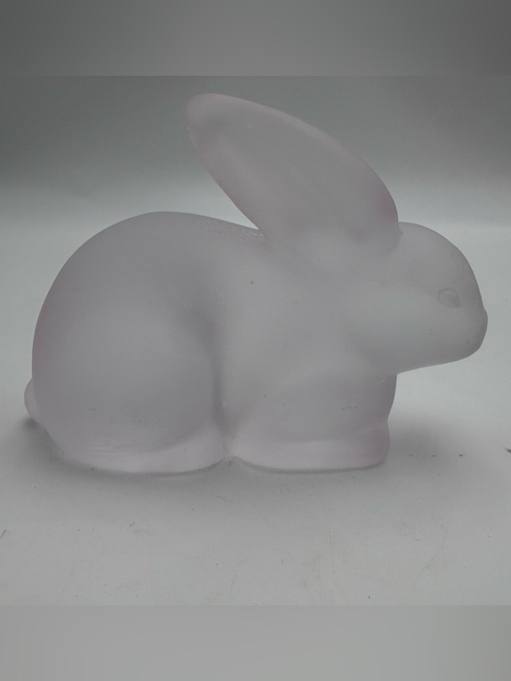 Vintage Frosted Satin Glass Bunny Figurine - White
